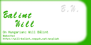 balint will business card